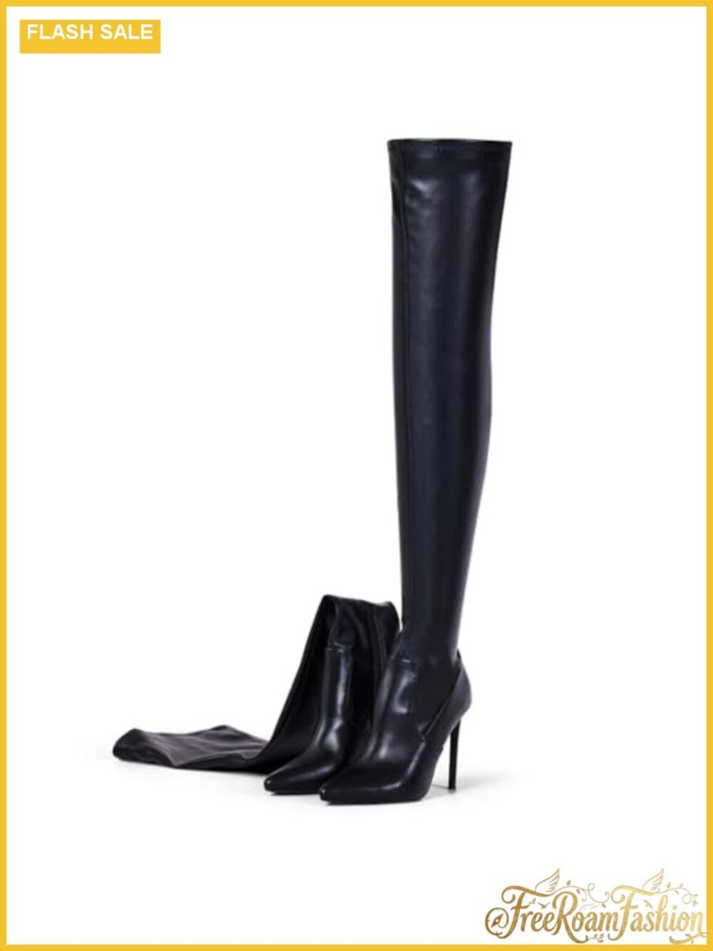 Women Stiletto Over the Knee Boots Pointed Toe Synthetic Suede